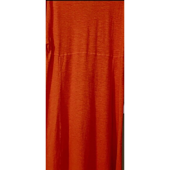 EILEEN FISHER Dress 1X Orange Hemp Organic Cotton Jersey V-Neck Short Sleeve - Picture 9 of 11